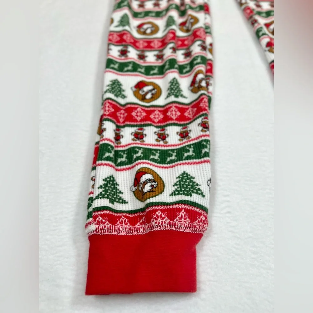 BUC-EES Youth Beaver Christmas Onesie Pajamas  Front Zip Large Family PJs Bucees